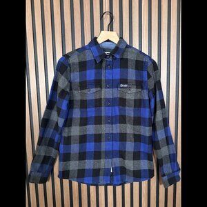 Penfield Flannel Shirt Small Mens Blue Check Plaid Trail-wear Cotton Button